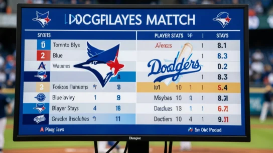 Toronto Blue Jays vs Dodgers Match Player Stats